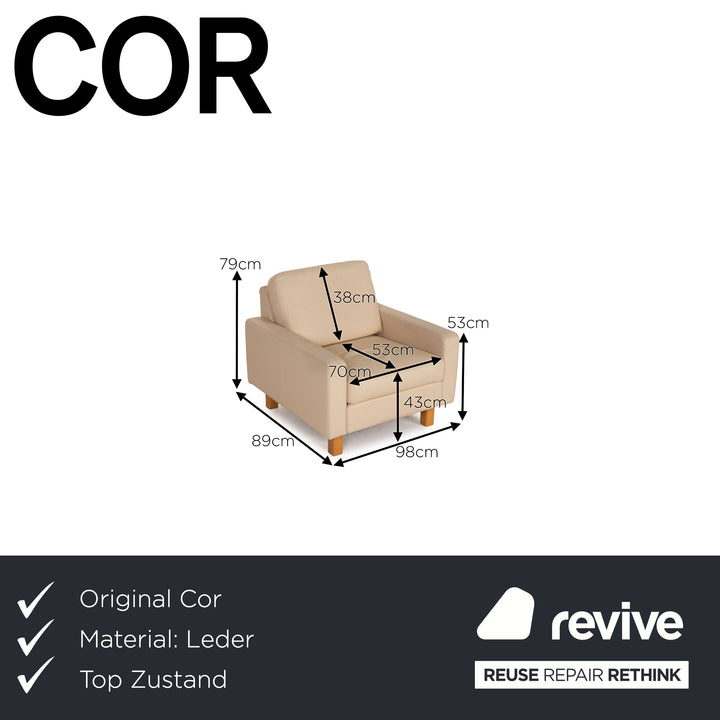 Cor Conseta Leder Sessel Beige