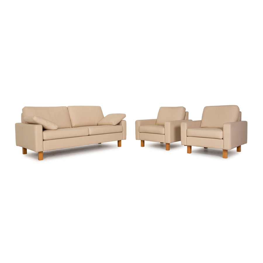 Cor Conseta Leder Sofa Garnitur Beige Zweisitzer Sessel