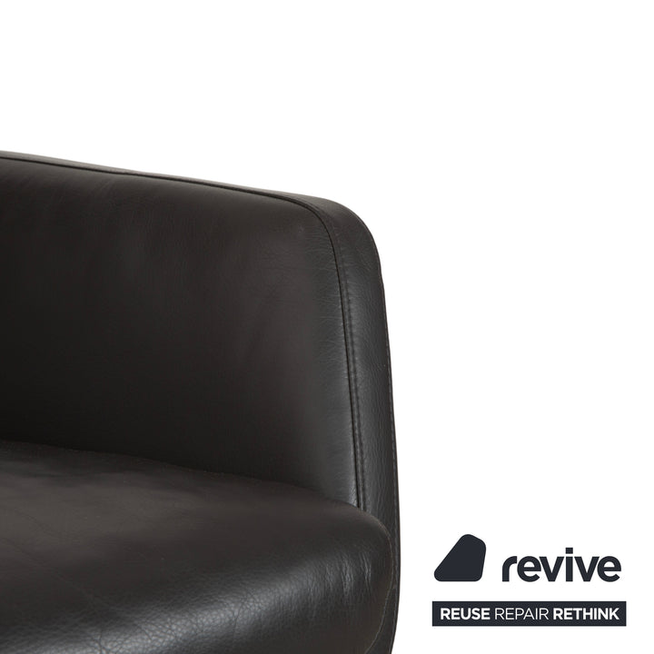 Cor Cordia Leder Sessel Dunkelgrau Anthrazit manuelle Funktion inkl. Hocker