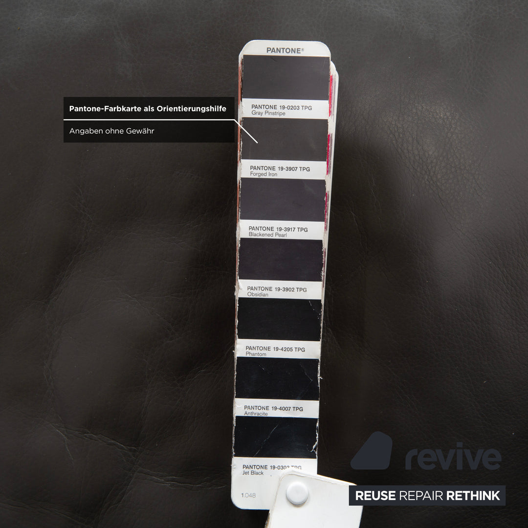 Cor Cordia Leder Sessel Dunkelgrau Anthrazit manuelle Funktion inkl. Hocker