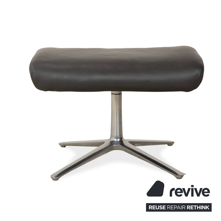 Cor Cordia Leder Sessel Dunkelgrau Anthrazit manuelle Funktion inkl. Hocker