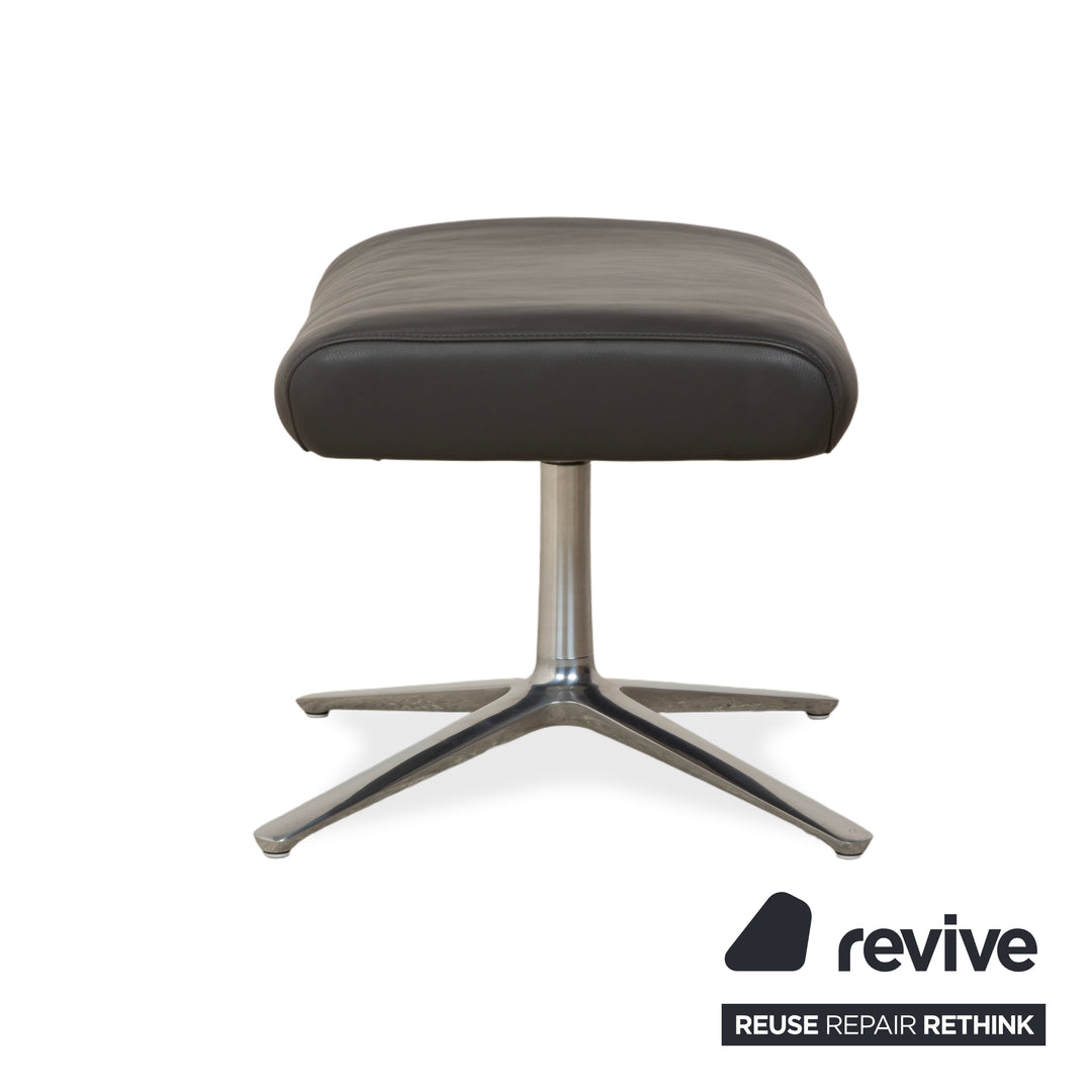 Cor Cordia Leder Sessel Dunkelgrau Anthrazit manuelle Funktion inkl. Hocker