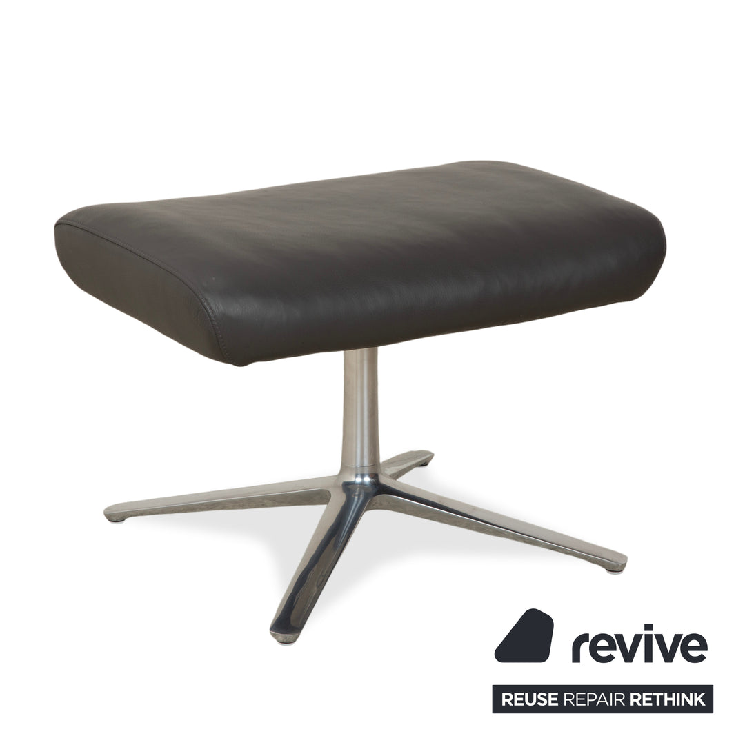 Cor Cordia Leder Sessel Dunkelgrau Anthrazit manuelle Funktion inkl. Hocker