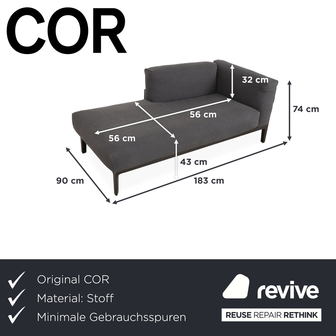 COR Elm Recamiere Stoff Anthrazit Holz Eiche Schwarz Liege Design Jehs & Laub Daybed Sofa Couch