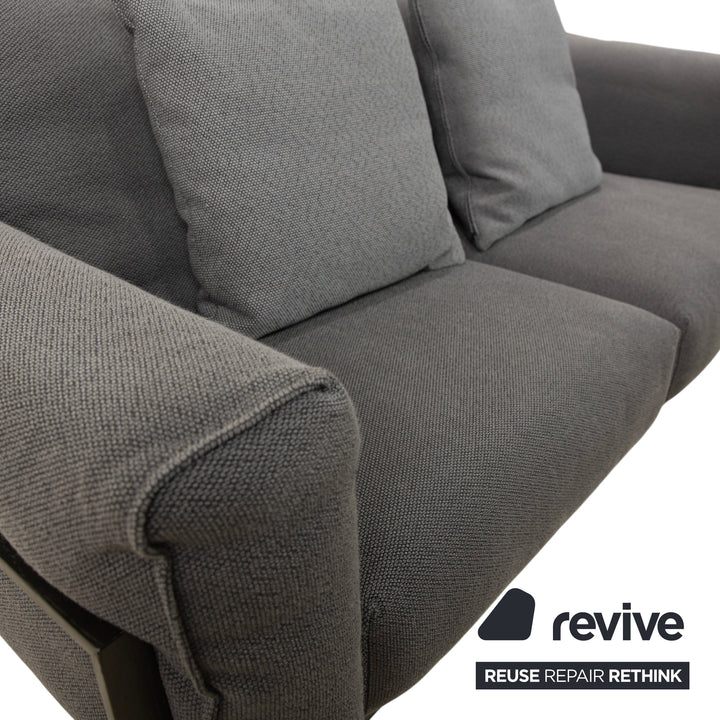 COR Elm Two-Seater Sofa, Fabric Anthracite, Wood Oak Black, Design Jehs &amp; Laub