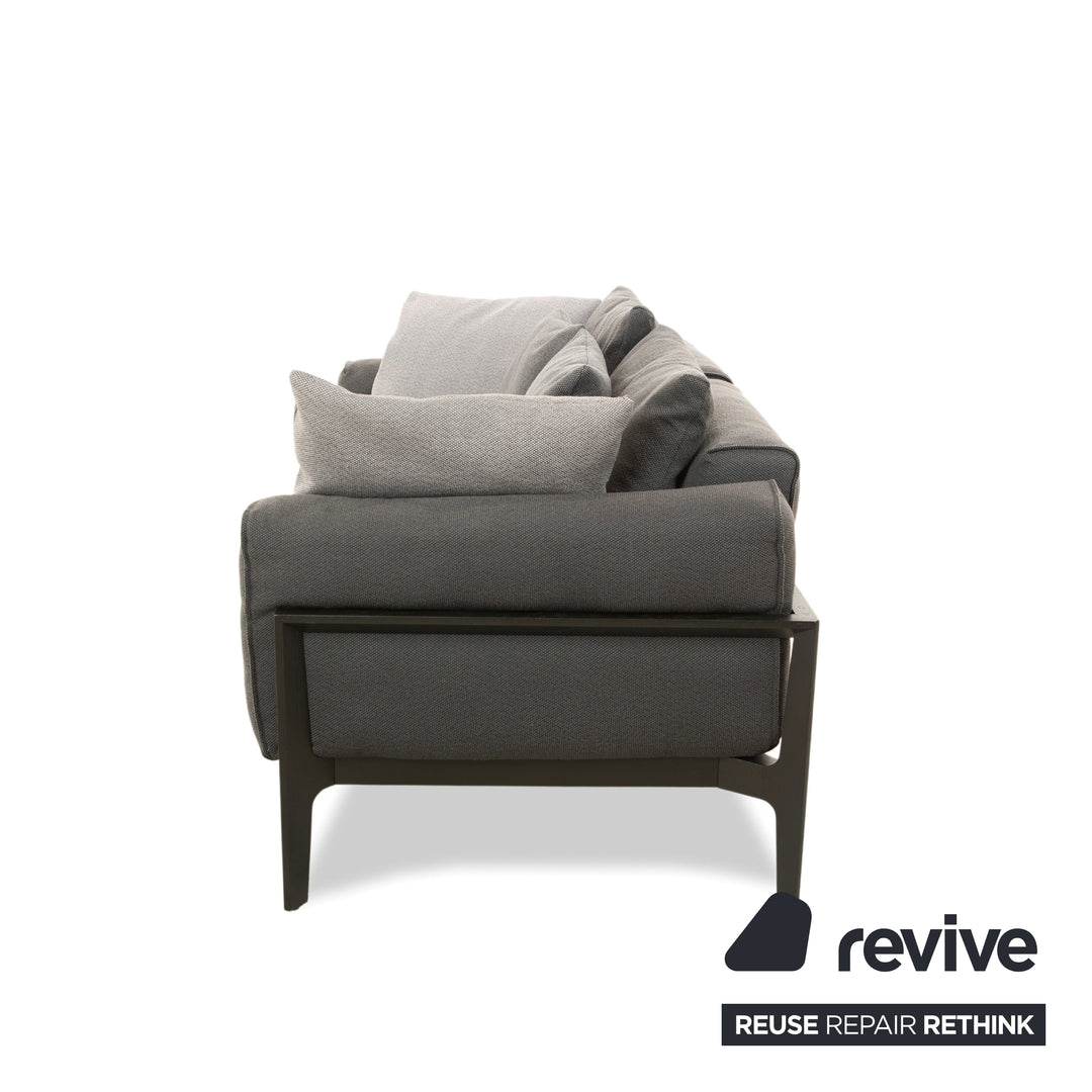 COR Elm Two-Seater Sofa, Fabric Anthracite, Wood Oak Black, Design Jehs &amp; Laub