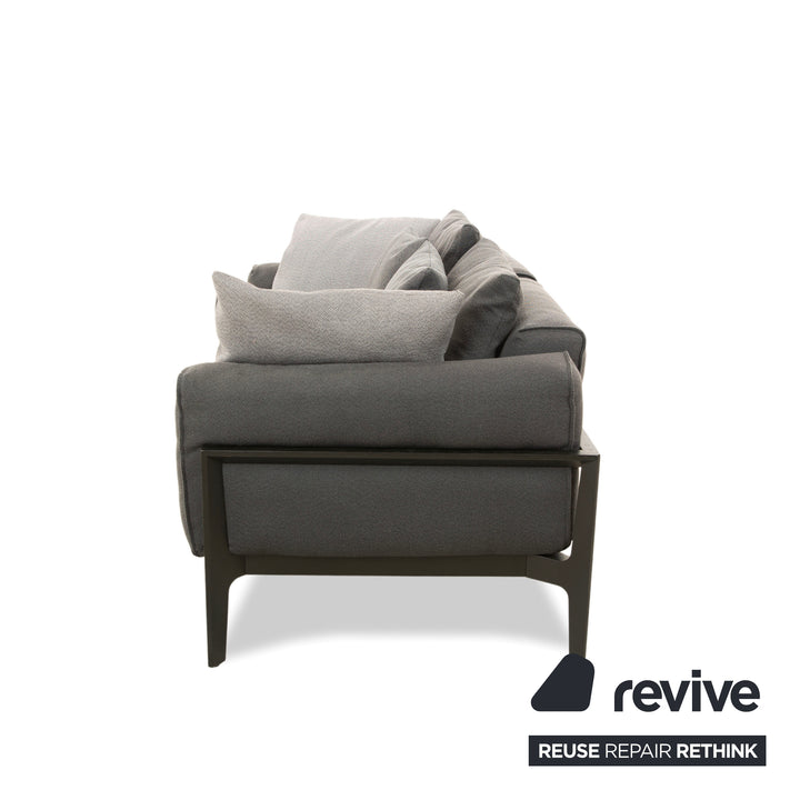 COR Elm Two-Seater Sofa, Fabric Anthracite, Wood Oak Black, Design Jehs &amp; Laub