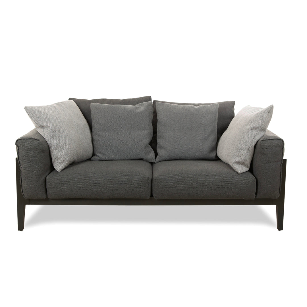 COR Elm Two-Seater Sofa, Fabric Anthracite, Wood Oak Black, Design Jehs &amp; Laub
