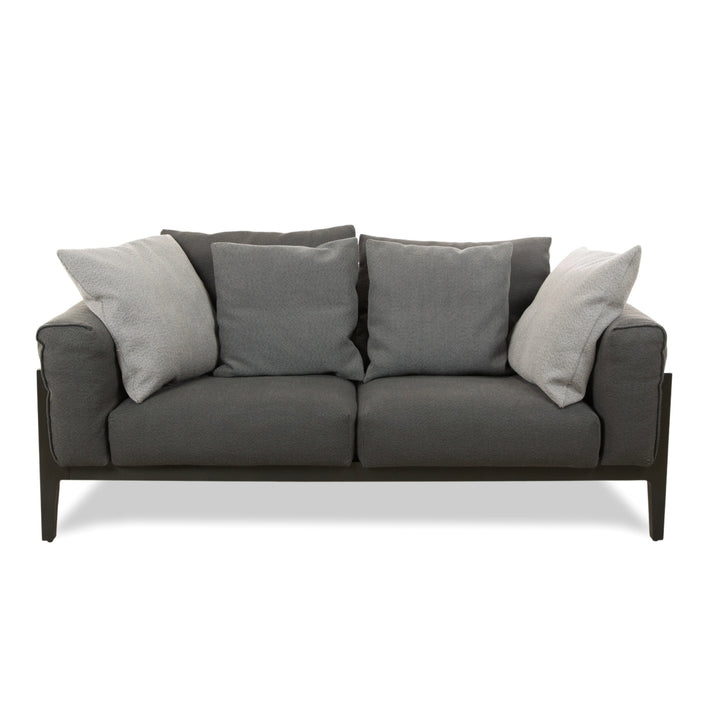 COR Elm Two-Seater Sofa, Fabric Anthracite, Wood Oak Black, Design Jehs &amp; Laub