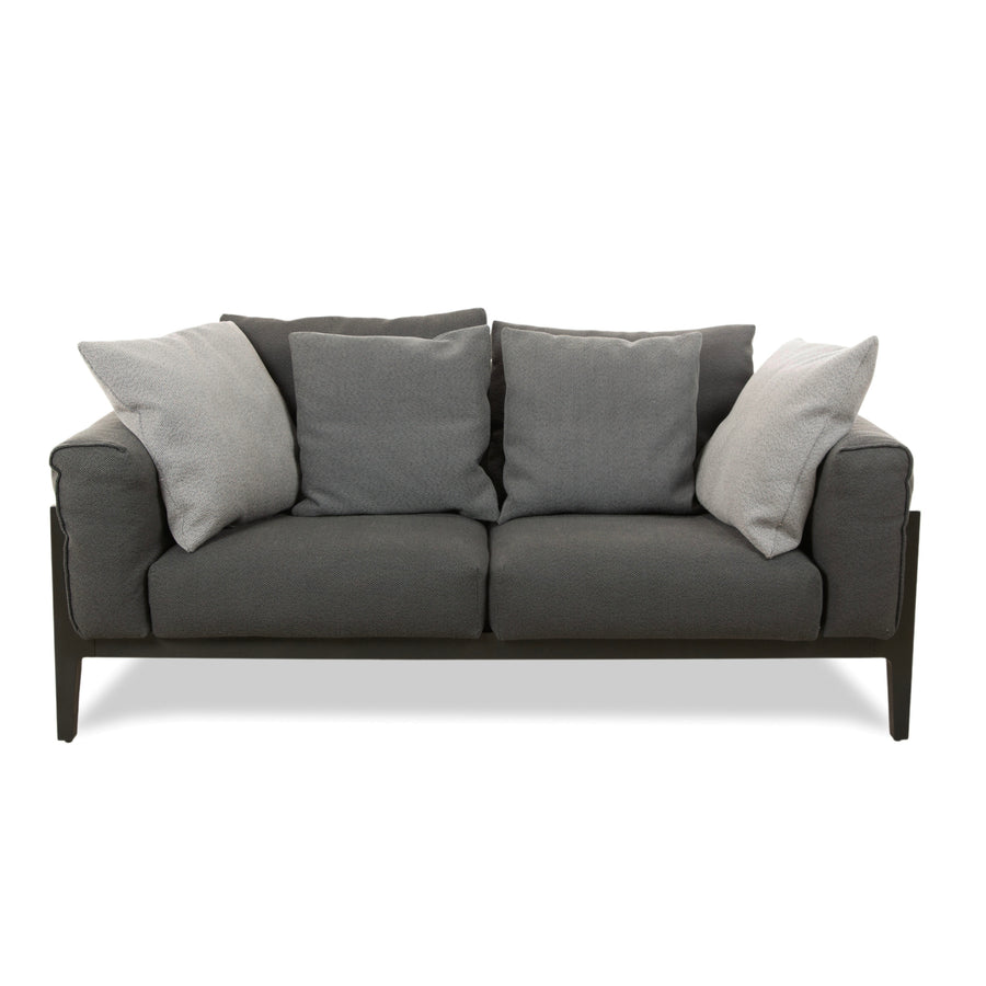 COR Elm Two-Seater Sofa, Fabric Anthracite, Wood Oak Black, Design Jehs &amp; Laub