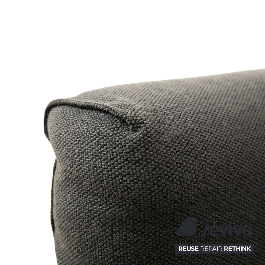 COR Elm Two-Seater Sofa, Fabric Anthracite, Wood Oak Black, Design Jehs &amp; Laub