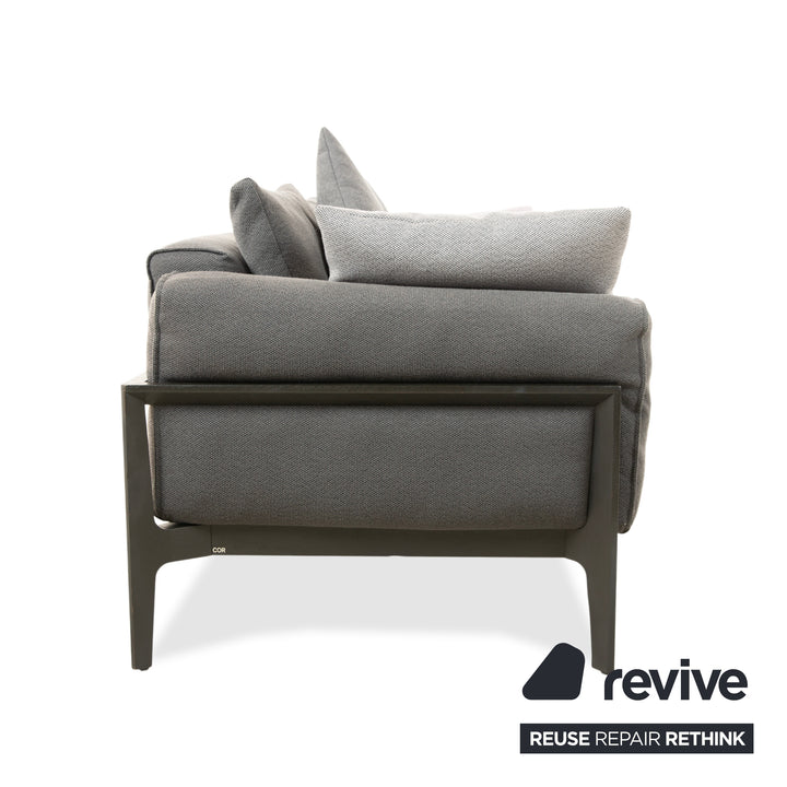 COR Elm Two-Seater Sofa, Fabric Anthracite, Wood Oak Black, Design Jehs &amp; Laub