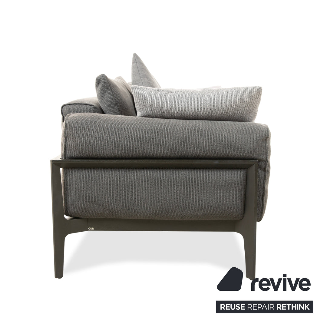 COR Elm Zweisitzer Sofa Stoff Anthrazit Holz Eiche Schwarz Design Jehs & Laub