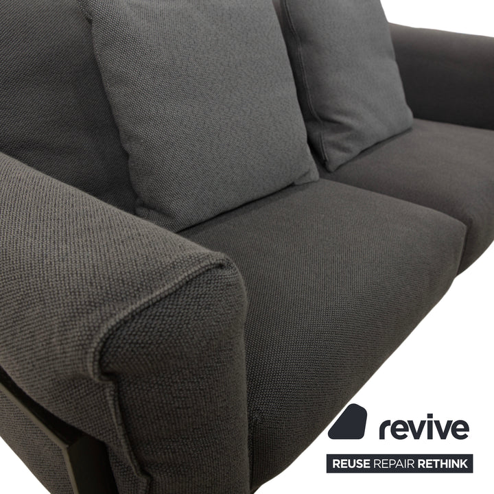 COR Elm Two-Seater Sofa, Fabric Anthracite, Wood Oak Black, Design Jehs &amp; Laub
