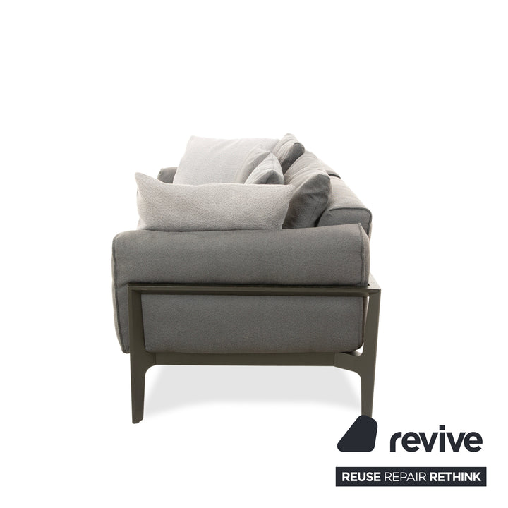 COR Elm Two-Seater Sofa, Fabric Anthracite, Wood Oak Black, Design Jehs &amp; Laub