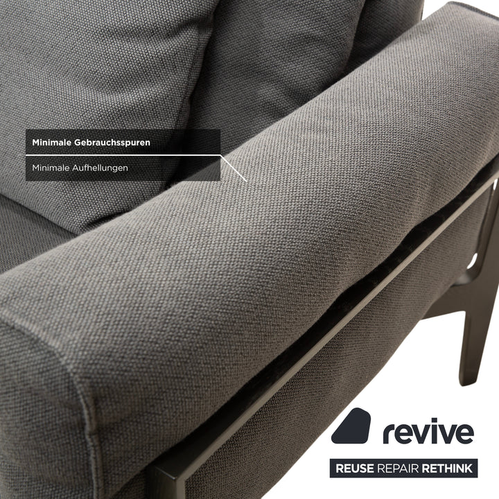 COR Elm Two-Seater Sofa, Fabric Anthracite, Wood Oak Black, Design Jehs &amp; Laub