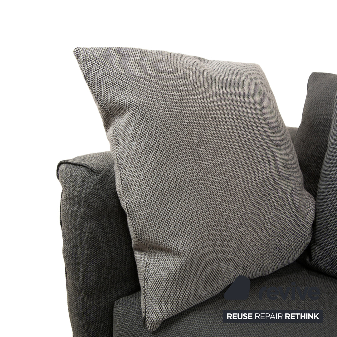 COR Elm Two-Seater Sofa, Fabric Anthracite, Wood Oak Black, Design Jehs &amp; Laub