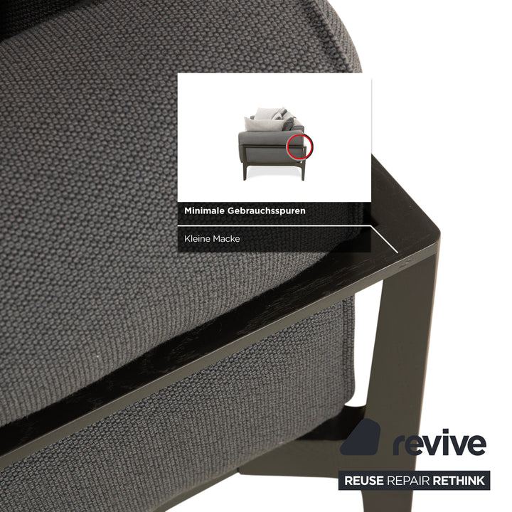 COR Elm Two-Seater Sofa, Fabric Anthracite, Wood Oak Black, Design Jehs &amp; Laub