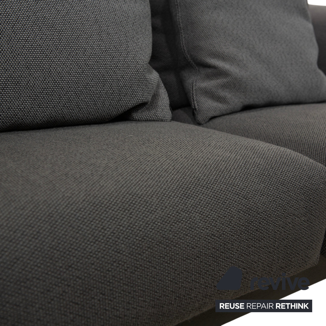 COR Elm Two-Seater Sofa, Fabric Anthracite, Wood Oak Black, Design Jehs &amp; Laub
