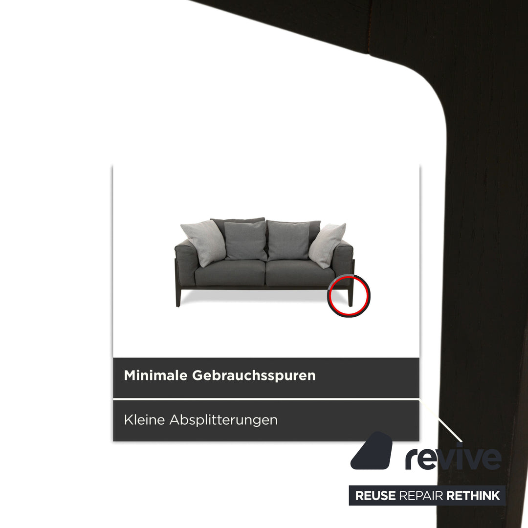 COR Elm Two-Seater Sofa, Fabric Anthracite, Wood Oak Black, Design Jehs &amp; Laub