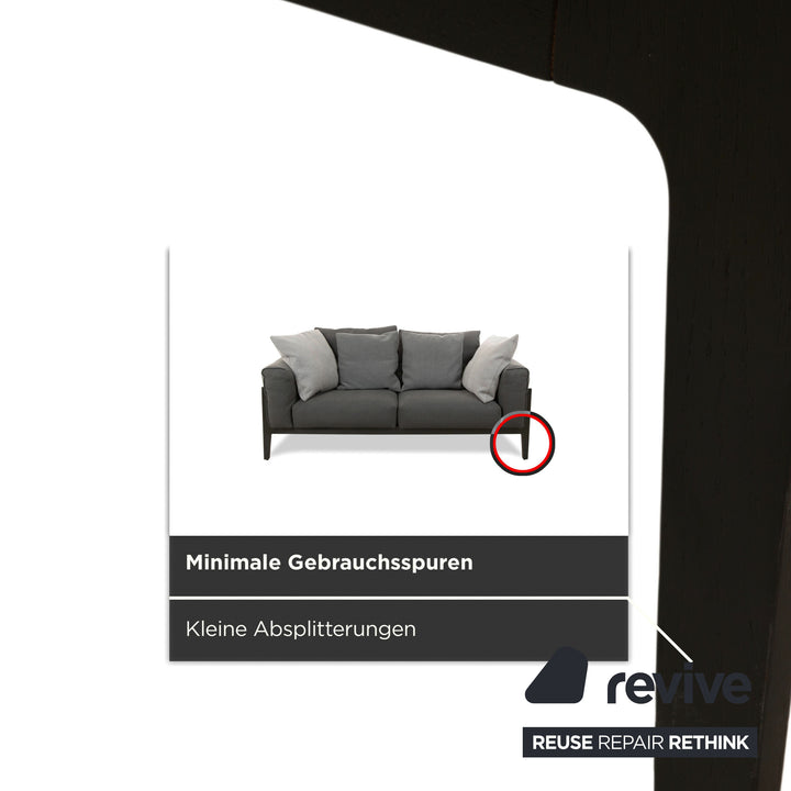 COR Elm Two-Seater Sofa, Fabric Anthracite, Wood Oak Black, Design Jehs &amp; Laub