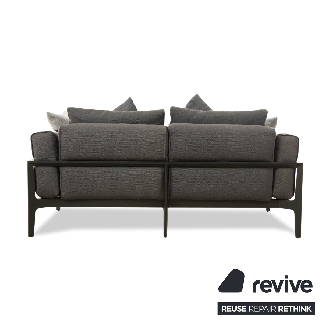 COR Elm Two-Seater Sofa, Fabric Anthracite, Wood Oak Black, Design Jehs &amp; Laub