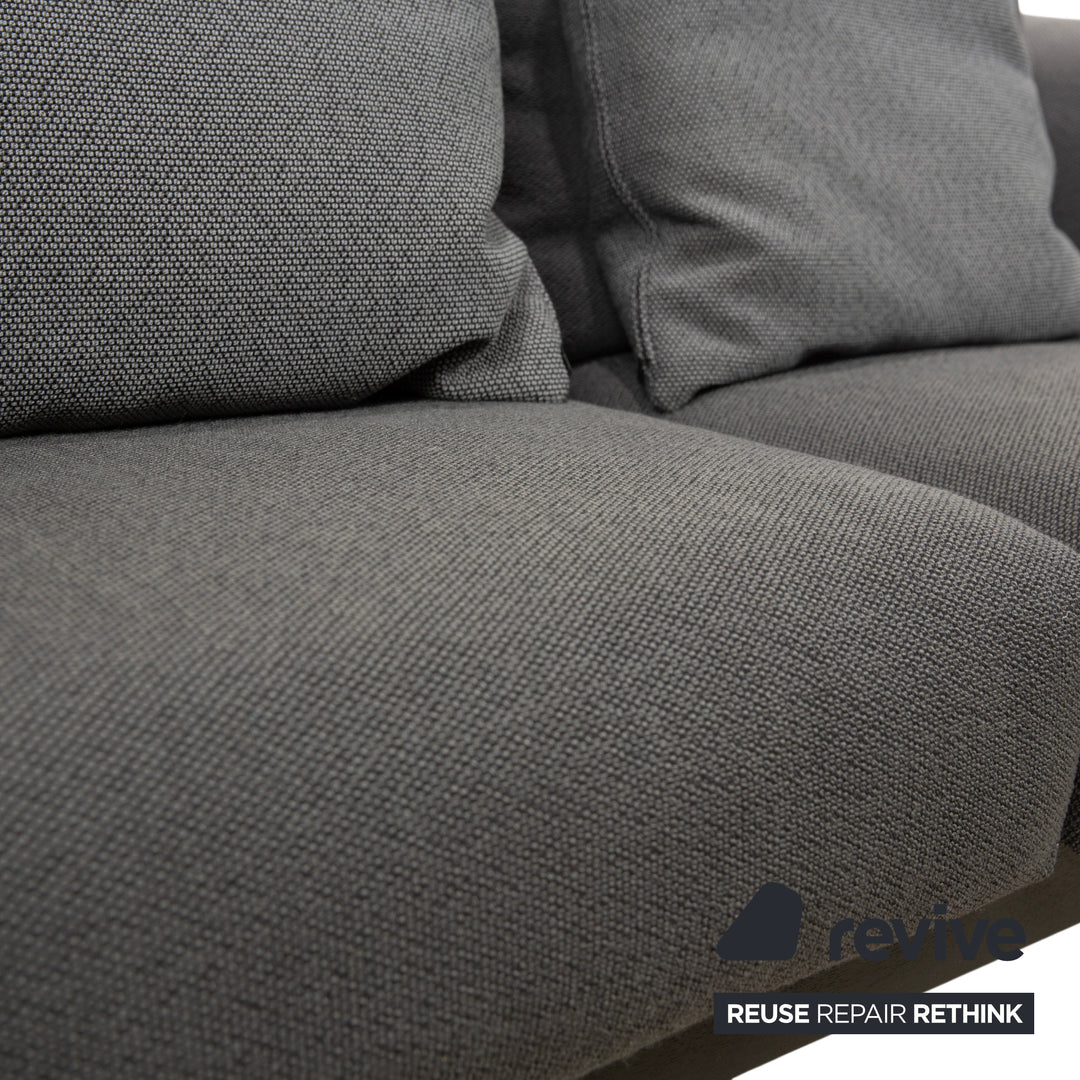 COR Elm Two-Seater Sofa, Fabric Anthracite, Wood Oak Black, Design Jehs &amp; Laub