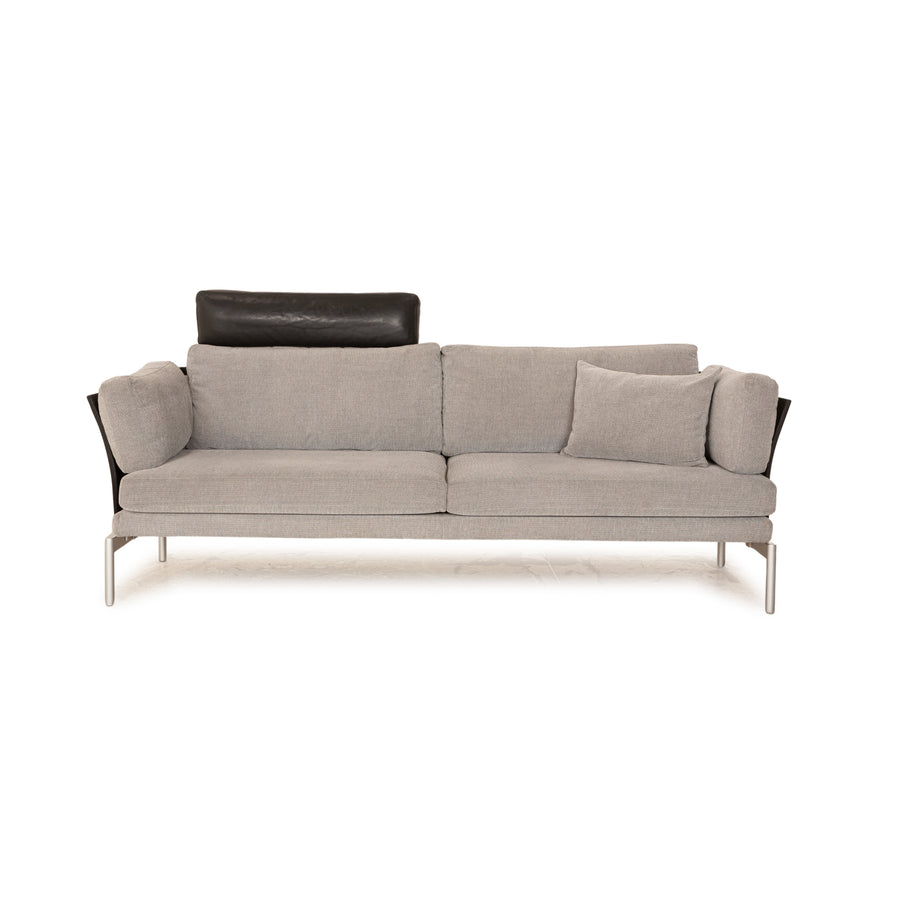 Cor Folio Stoff Dreisitzer Grau Sofa Couch