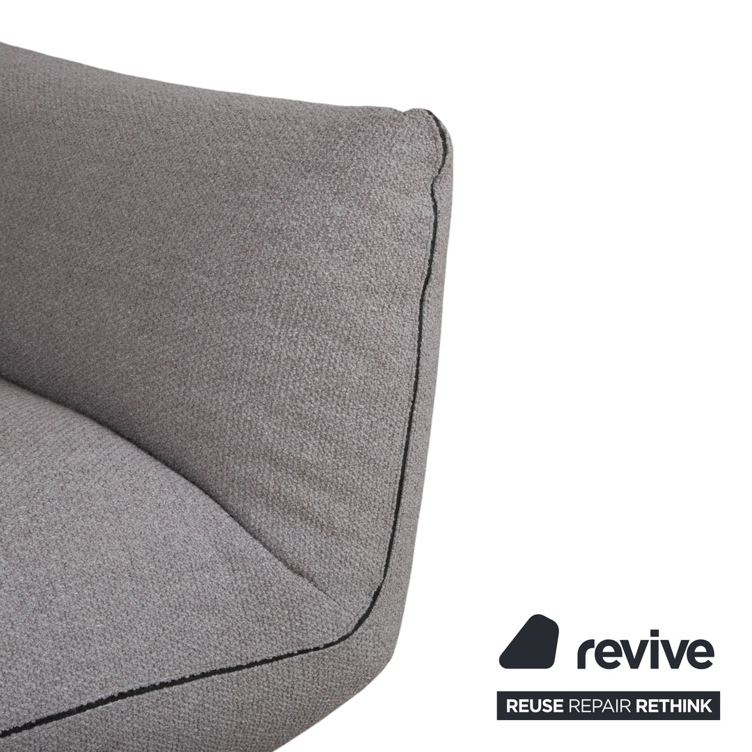 COR Jalis 21 Garnitur Stoff Zweisitzer Hocker Grau Sofa Couch
