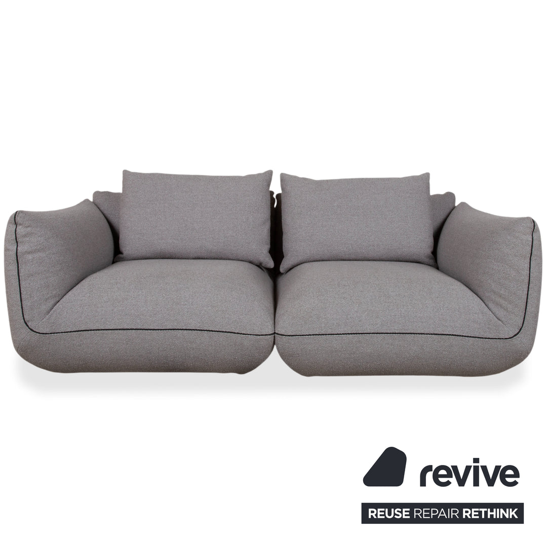 COR Jalis 21 Garnitur Stoff Zweisitzer Hocker Grau Sofa Couch