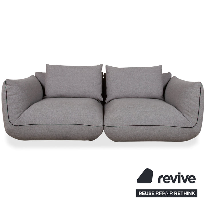 COR Jalis 21 Garnitur Stoff Zweisitzer Hocker Grau Sofa Couch