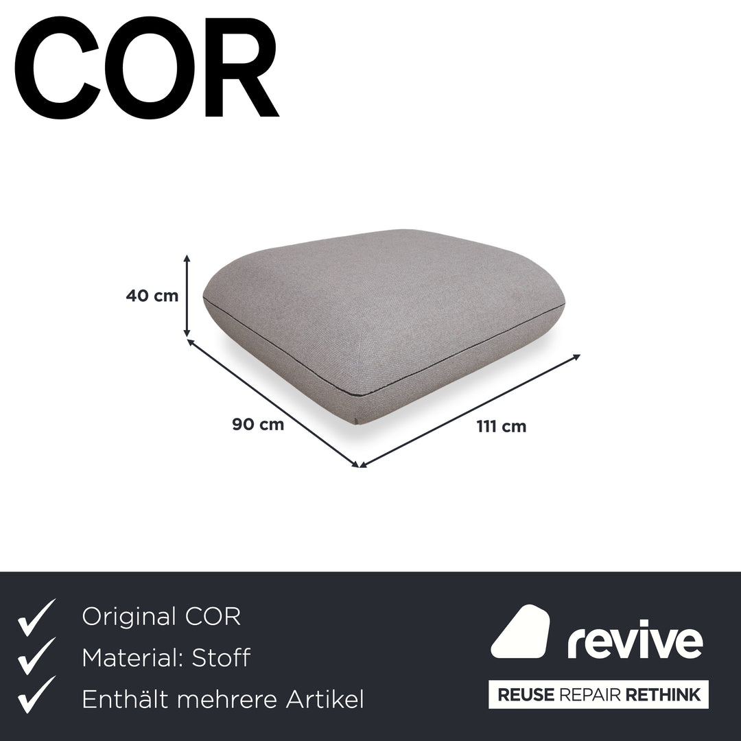 COR Jalis 21 Garnitur Stoff Zweisitzer Hocker Grau Sofa Couch