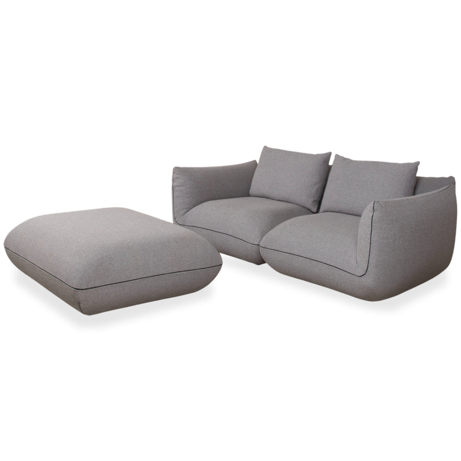 COR Jalis 21 Garnitur Stoff Zweisitzer Hocker Grau Sofa Couch