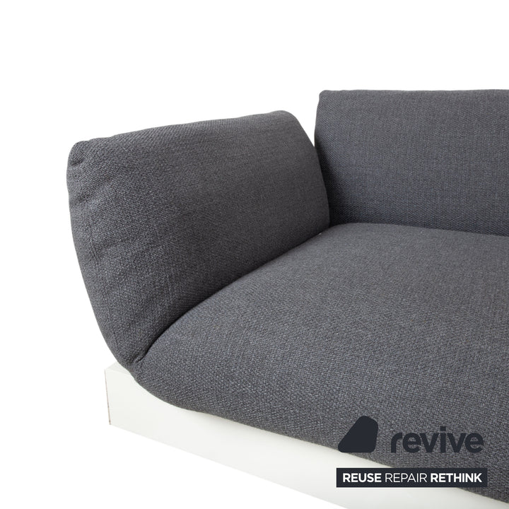 COR Jalis Ecksofa Stoff Grau Podest Weiß Couch Recamire Rechts