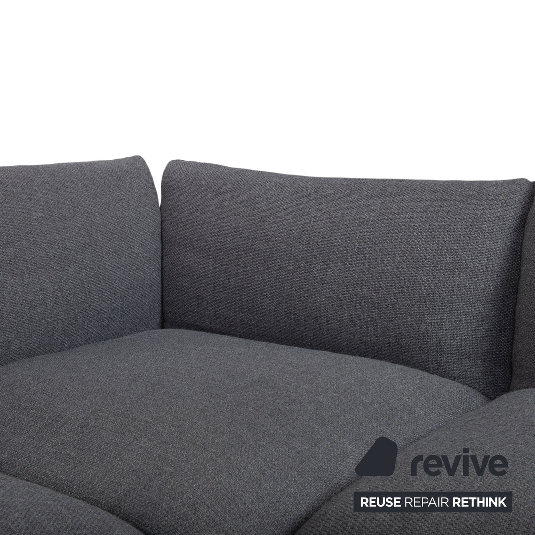 COR Jalis Ecksofa Stoff Grau Podest Weiß Couch Recamire Rechts
