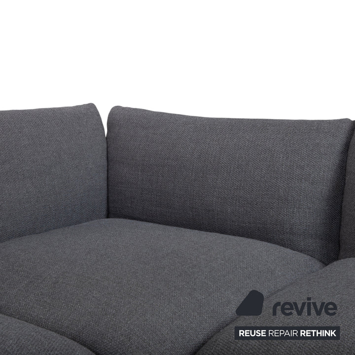 COR Jalis Ecksofa Stoff Grau Podest Weiß Couch Recamire Rechts