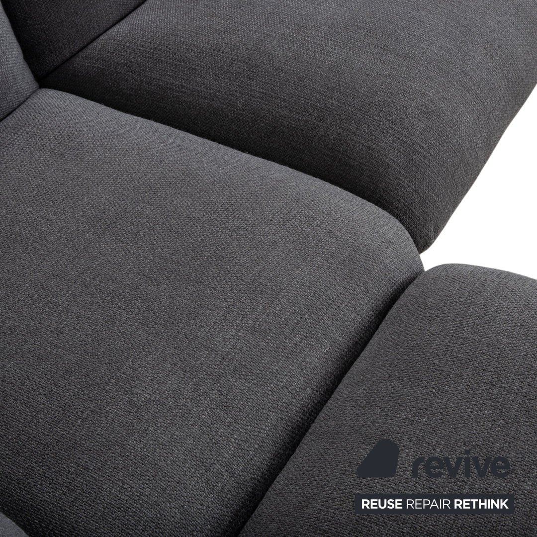COR Jalis Ecksofa Stoff Grau Podest Weiß Couch Recamire Rechts