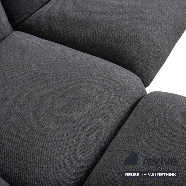 COR Jalis Ecksofa Stoff Grau Podest Weiß Couch Recamire Rechts