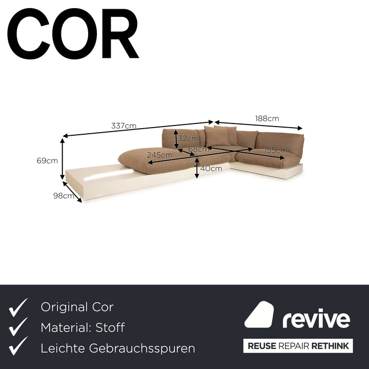 Cor Jalis Stoff Sofa Braun Ecksofa Couch