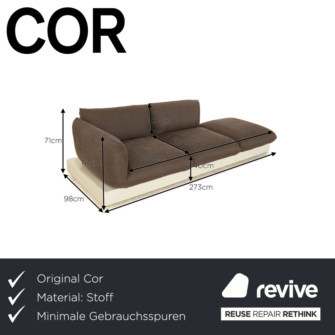 Cor Jalis Stoff Viersitzer Grau Sofa Couch