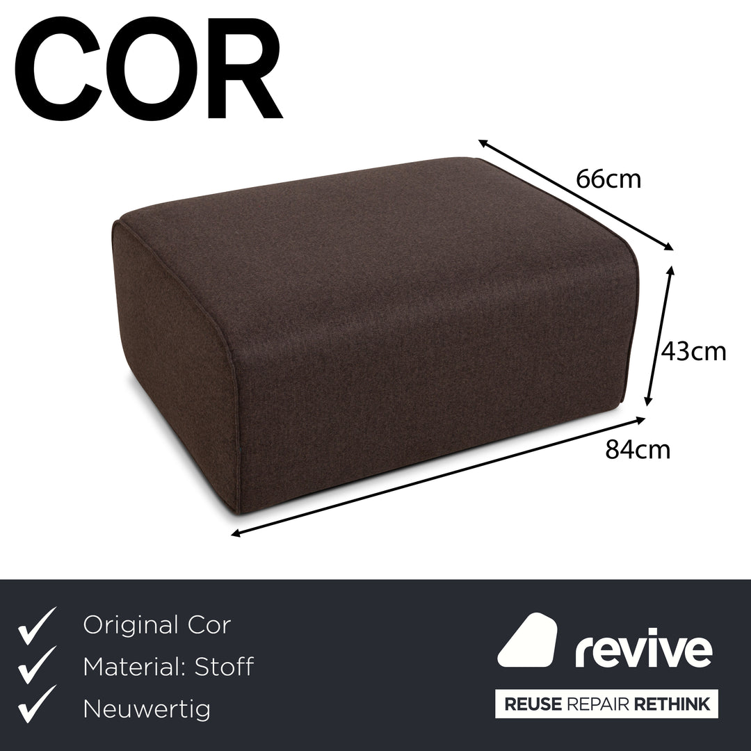 Tabouret en tissu Cor Kelp Gris Marron Nouvelle housse