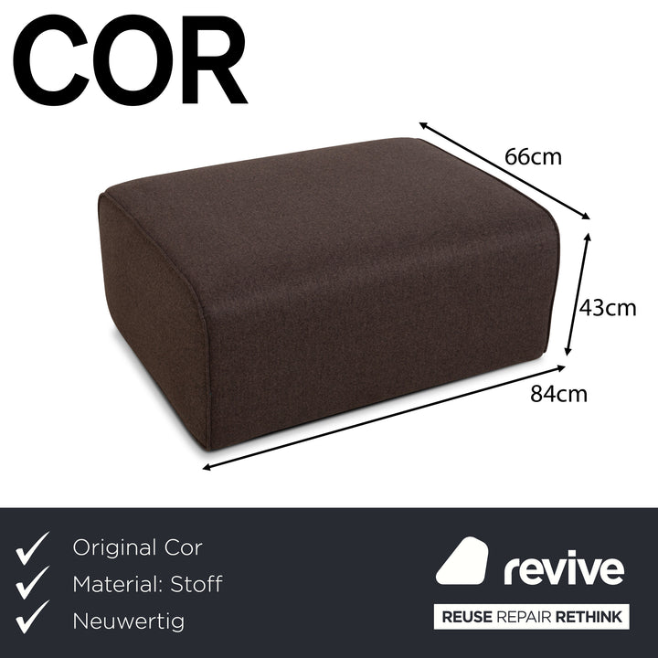 Tabouret en tissu Cor Kelp Gris Marron Nouvelle housse