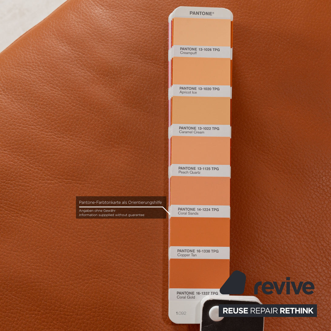 Cor læder trepersoners orange sofa