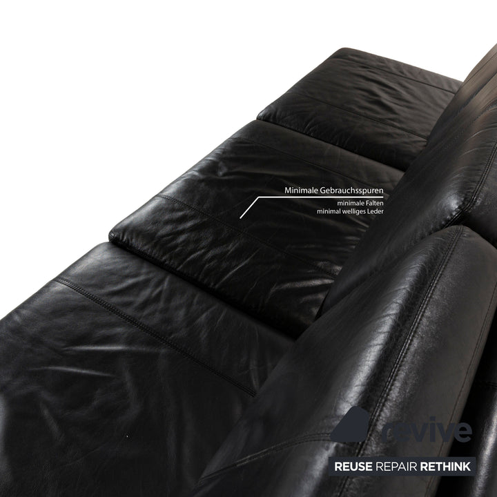 Cor Leder Dreisitzer Schwarz	Sofa Couch