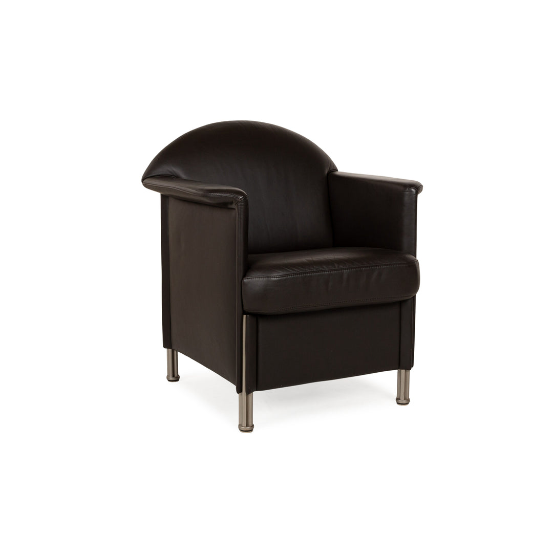 Cor Logo Leather Armchair Brown