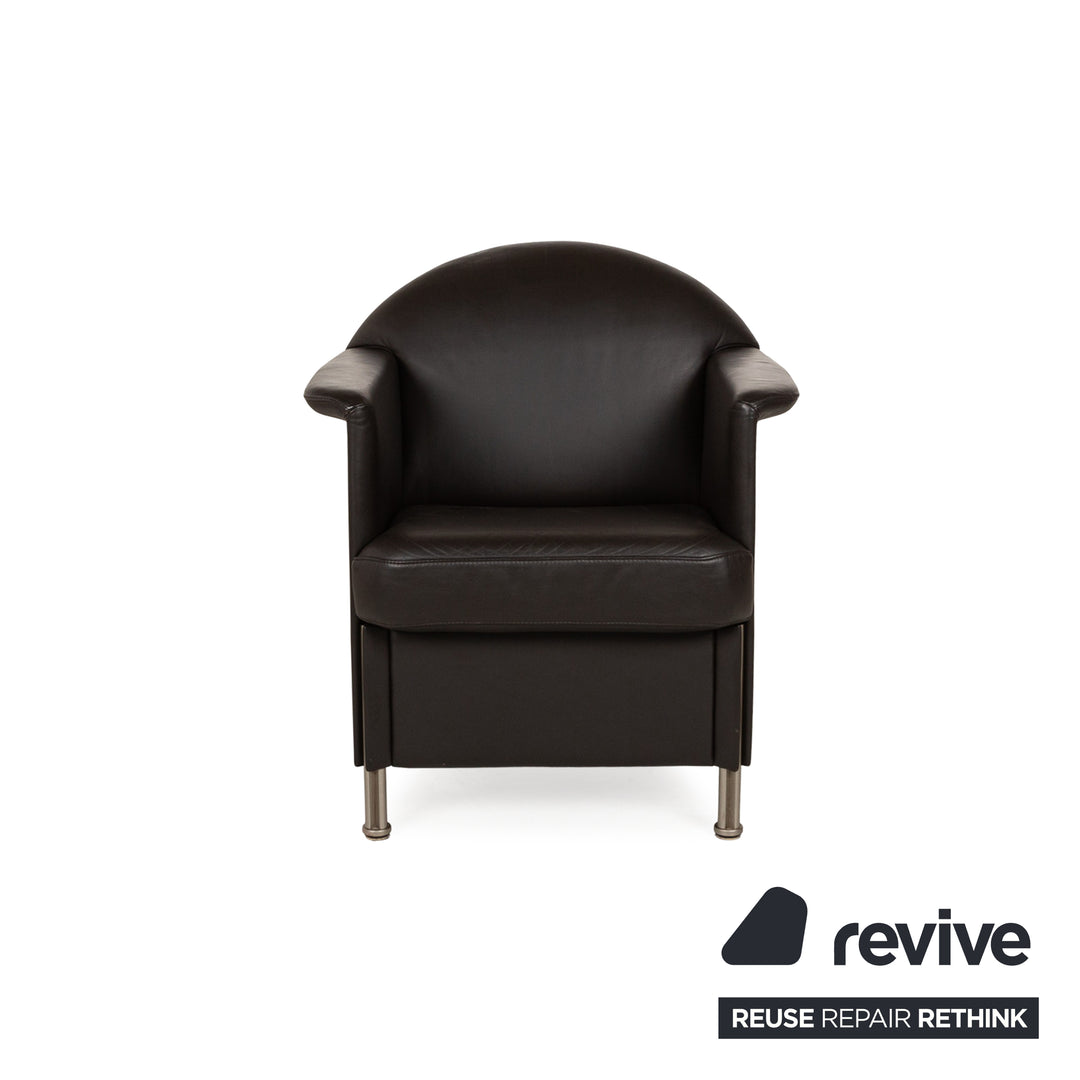 Cor Logo Leather Armchair Brown