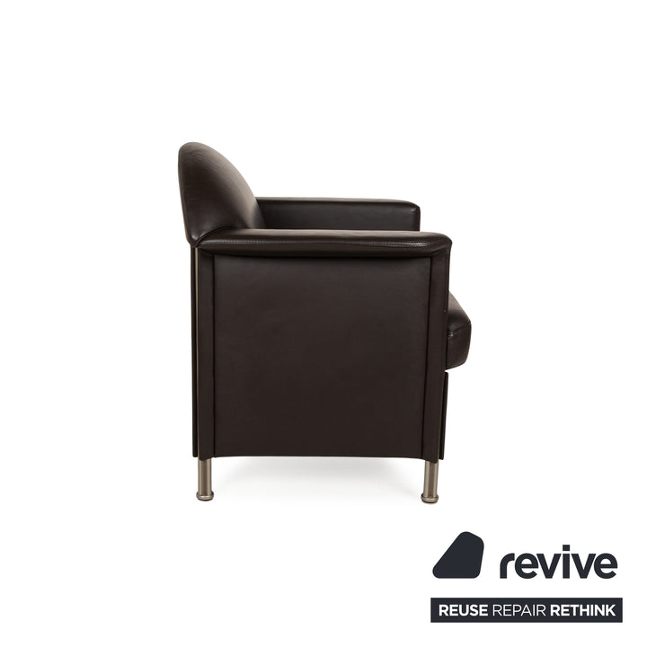 Cor Logo Leather Armchair Brown