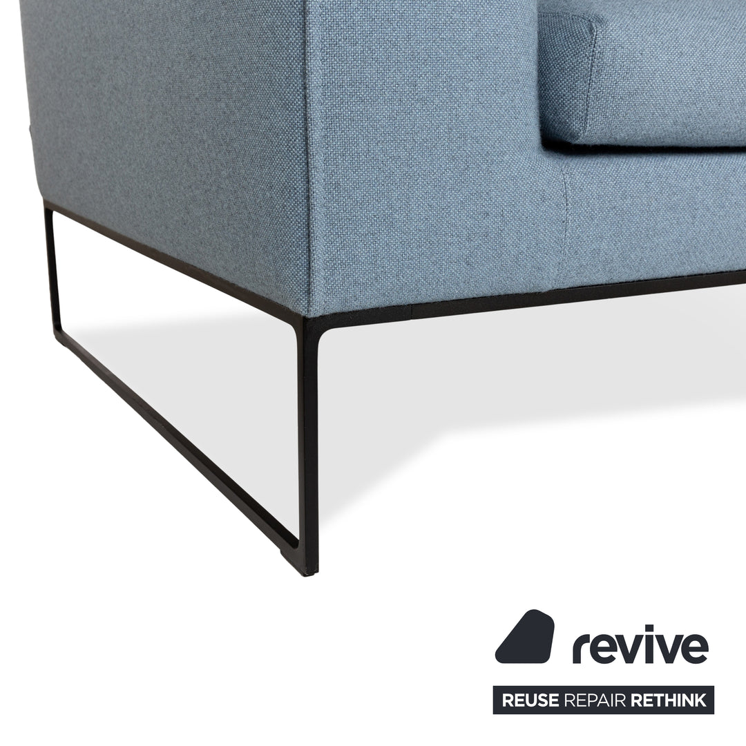 Cor Mell Stoff Dreisitzer Blau Hellblau Grau Sofa Couch