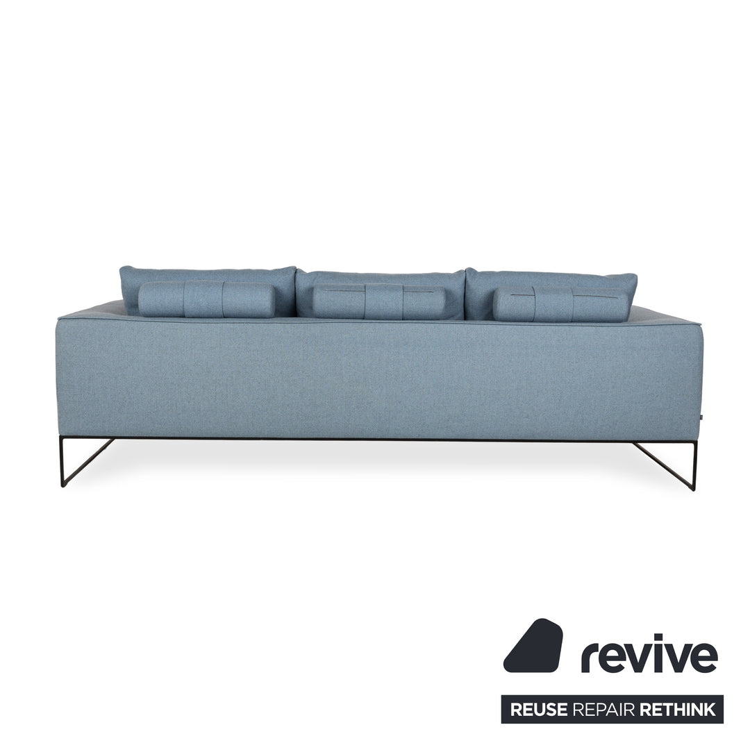 Cor Mell Stoff Dreisitzer Blau Hellblau Grau Sofa Couch