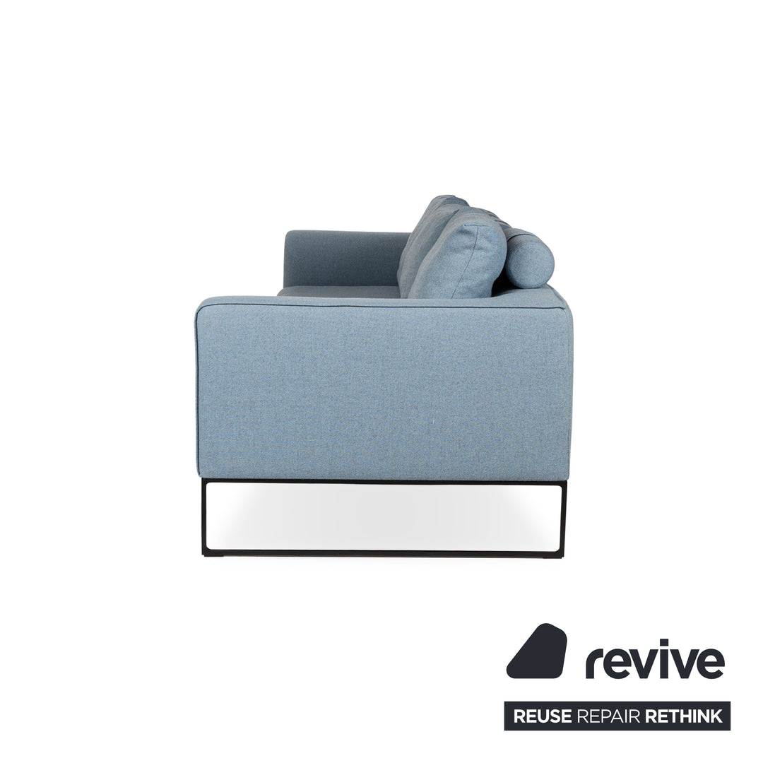 Cor Mell Stoff Dreisitzer Blau Hellblau Grau Sofa Couch